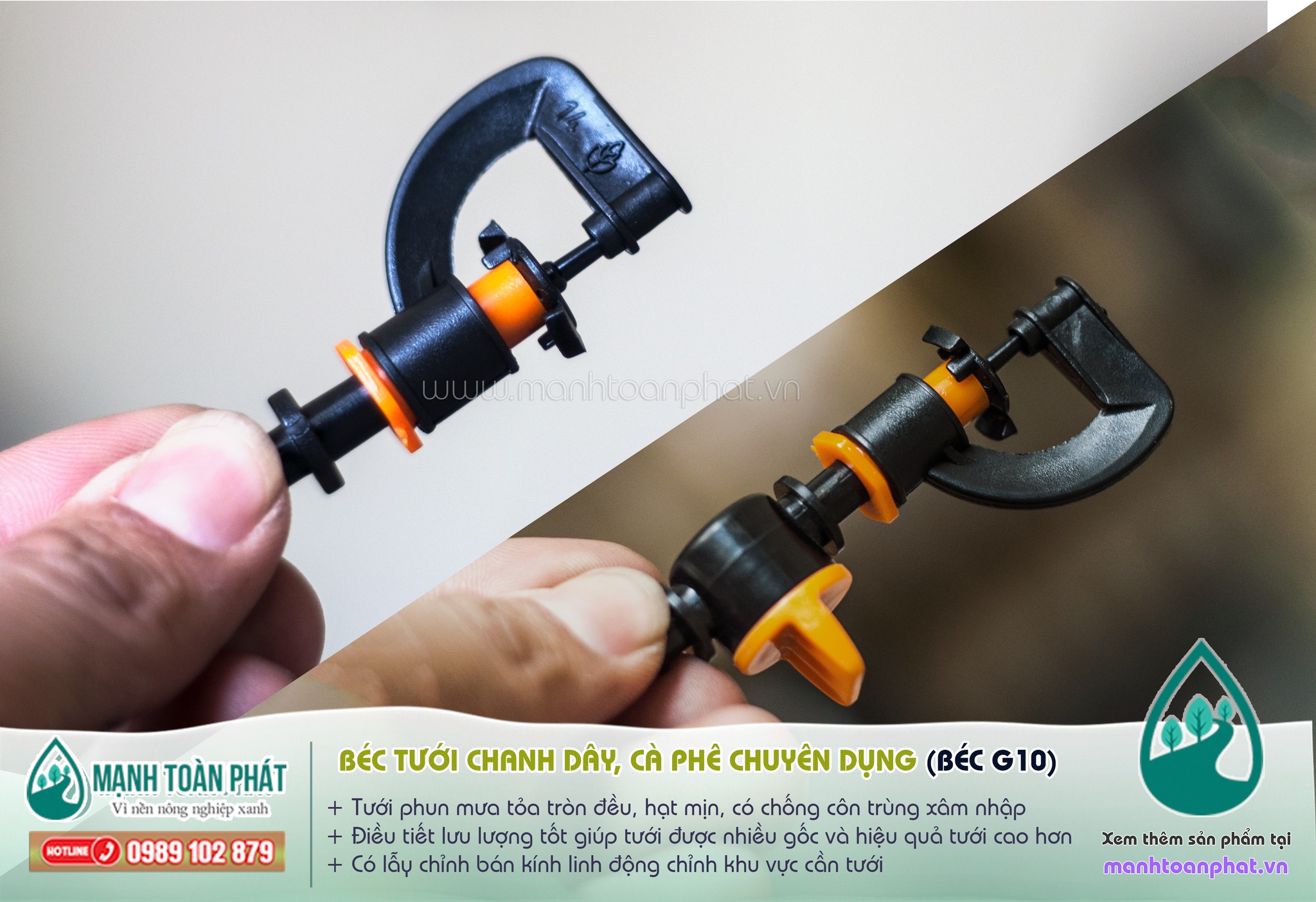 Béc Tưới Chanh Dây G10 (G5 cải tiến mới) tại Mạnh Toàn Phát Gia Lai